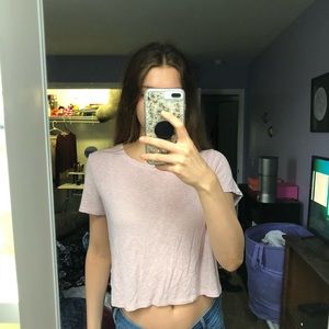 Pink striped t-shirt